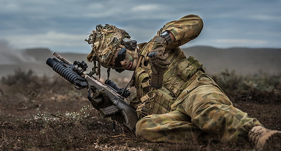  weapons, soldiers, Australian Army, HD wallpaper HD wallpaper
