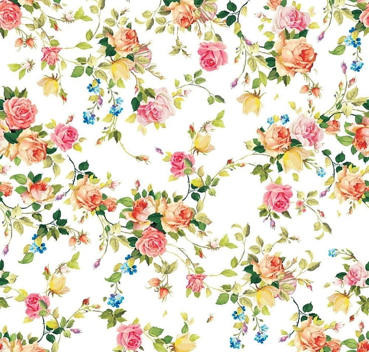 Texture, pattern, rose, flower, yellow, paper, white, pink, HD wallpaper
