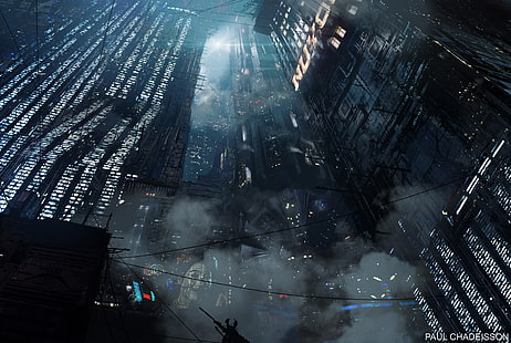 высотные здания, Blade Runner 2049, фильмы, футуристический, небоскреб, научная фантастика, HD обои HD wallpaper