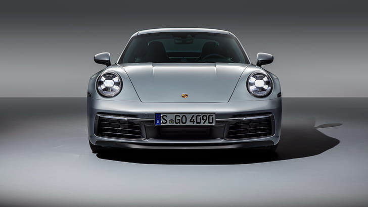 911, Porsche, вид спереди, Carrera, Carrera 4S, 2019, HD обои