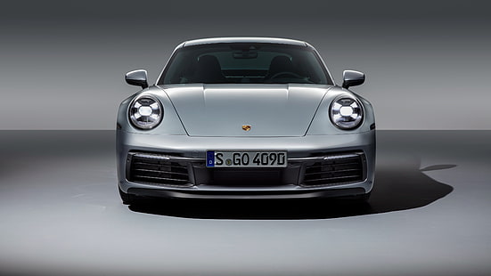 911, Porsche, vista frontale, Carrera, Carrera 4S, 2019, Sfondo HD HD wallpaper