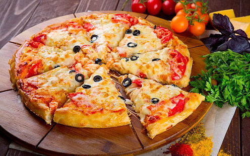 dîner, nourriture, tarte, pizza, Fond d'écran HD HD wallpaper
