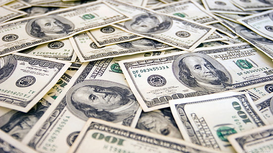 100 US dollar banknote lot, money, cash, bills, HD wallpaper HD wallpaper