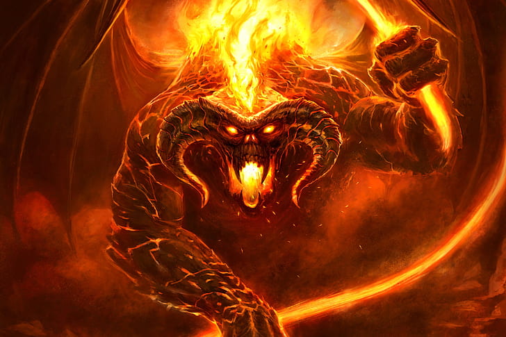 The Lord of the Rings, Lord of the Rings, Balrog, Demon, Horn, HD tapet