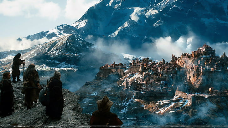 city, Desolation, fantasy, film, hobbit, lord, lotr, mountain, movie, rings, Smog, HD wallpaper