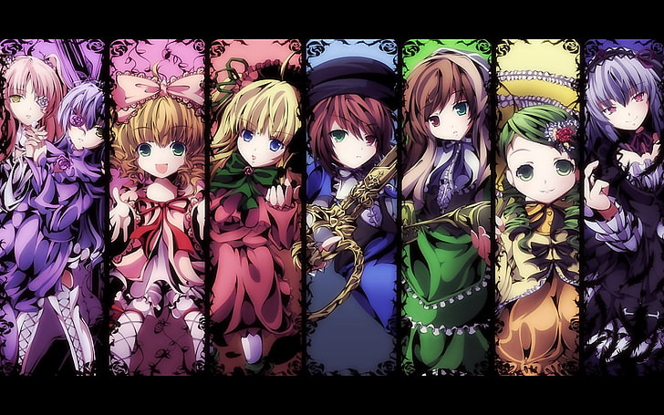 carta da parati collage di personaggi di anime femminili, Anime, Rozen Maiden, Sfondo HD