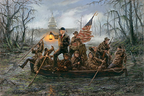 Präsident, das Weiße Haus, Kapitol, Donald Trump, Jon Mcnaughton, HD-Hintergrundbild HD wallpaper