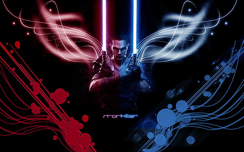 starkiller, Star Wars: The Force Unleashed, видеоигры, световой меч, цифровое искусство, формы, HD обои HD wallpaper