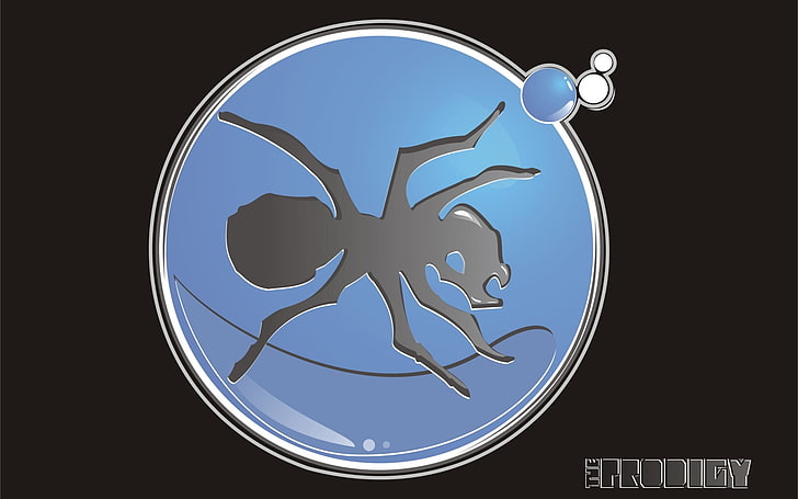 El logo de Prodigy, el prodigio, hormiga, círculo, nombre, fondo, Fondo de pantalla HD