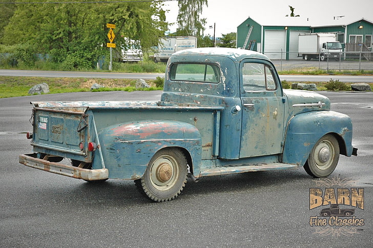 1952, classic, ford, old, pickup, rust, usa, HD wallpaper