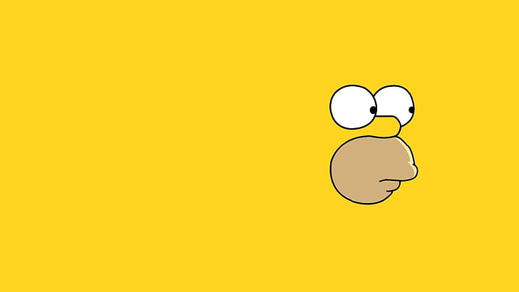 Homer Simpson, Homer Simpson, minimalismo, amarillo, Fondo de pantalla HD