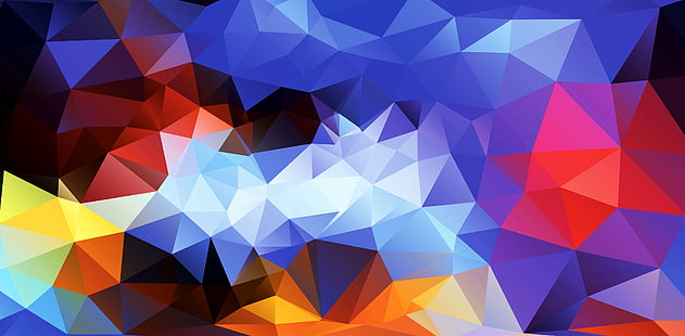 abstrakt, low poly, geometrie, farbenfroh, digitale kunst, HD-Hintergrundbild HD wallpaper