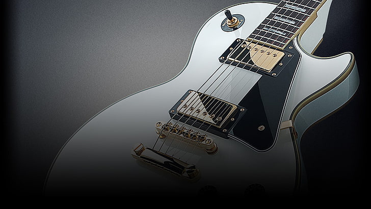 guitarra eléctrica blanca SG, guitarra, música, blanco, Rocksmith, oro, Les Paul, Gibson, Fondo de pantalla HD