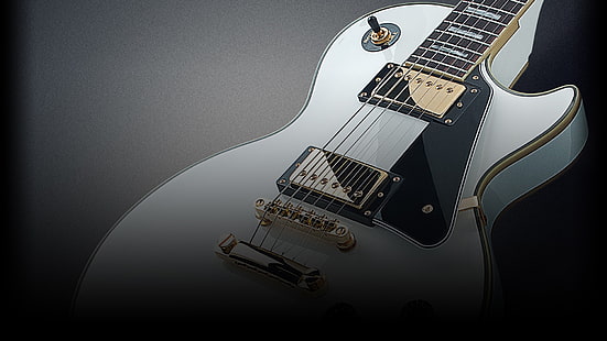 SG bianco chitarra elettrica, chitarra, musica, bianco, Rocksmith, oro, Les Paul, Gibson, Sfondo HD HD wallpaper