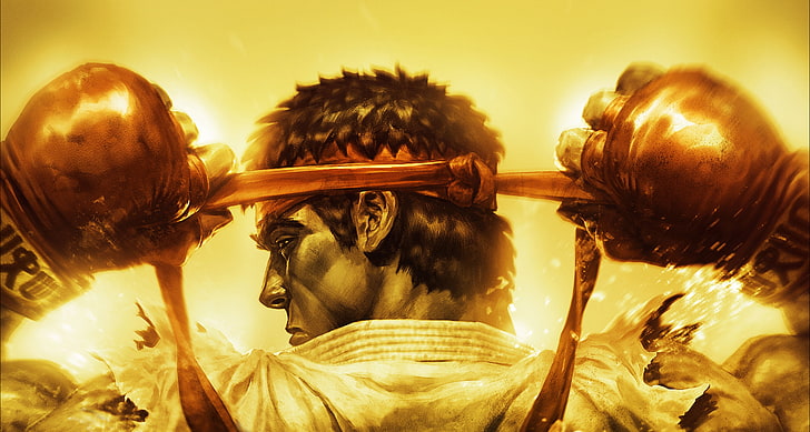 Ilustração de Ryu de Street Fighter, street fighter, street fighter x tekken, bandagem, lutador, jogo, HD papel de parede