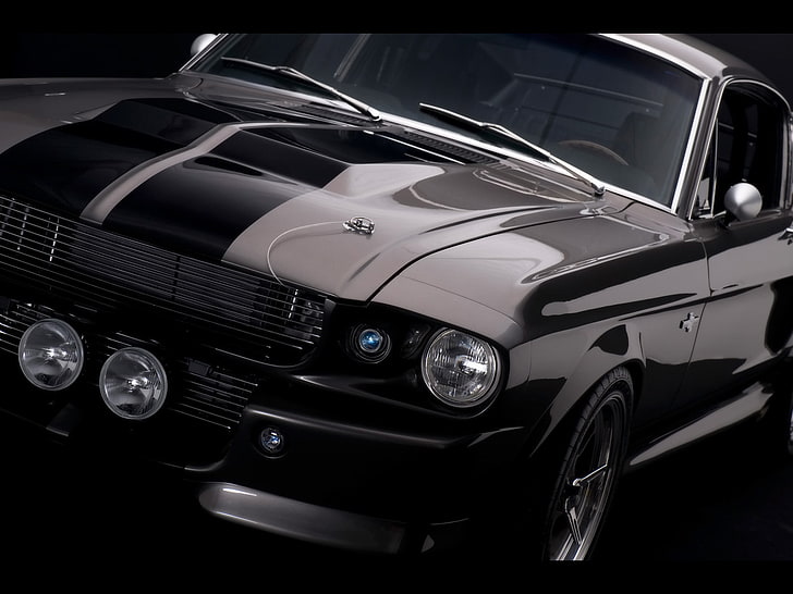 abu-abu Ford Mustang Eleanor, Shelby, ford mustang, gt500, 1967, Wallpaper HD