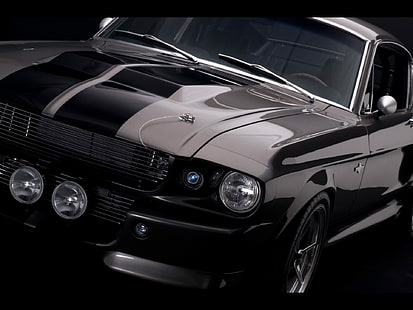grå Ford Mustang Eleanor, Shelby, Ford Mustang, GT500, 1967, HD tapet HD wallpaper