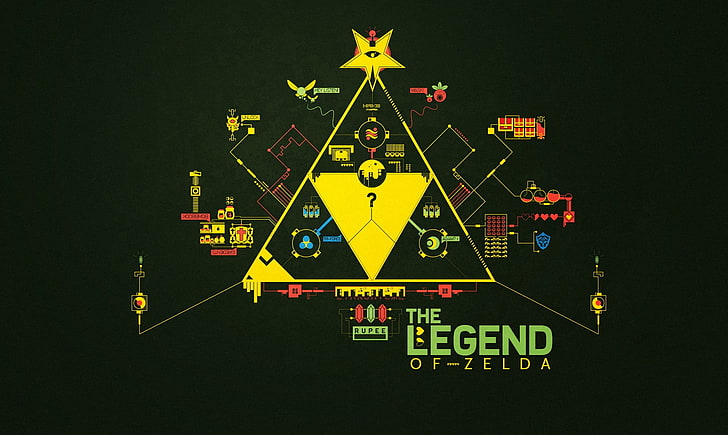 The Legend of Zelda wallpaper, Zelda, The Legend of Zelda, video games, rupee, Triforce, HD wallpaper