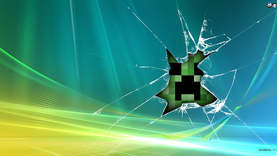 wallpaper illustration, broken glass, Minecraft, video games, HD wallpaper HD wallpaper