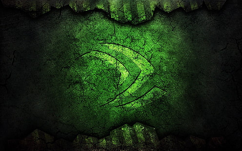 Лого на Nvidia Green, технология, технология, nvidia, лого, фон, HD тапет HD wallpaper