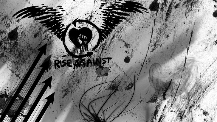 ilustracja czarne pióro, Rise Against, punk rock, muzyka, Tapety HD