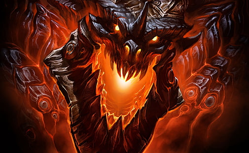 World of Warcraft Cataclysm, poster do dragão de fogo, Jogos, World Of Warcraft, deathwing, cataclysm, world of warcraft cataclysm, uau, HD papel de parede HD wallpaper