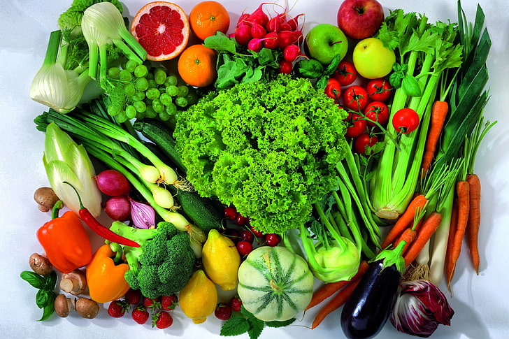 vegetable lot, vegetables, salad, onions, eggplant, allsorts, HD wallpaper