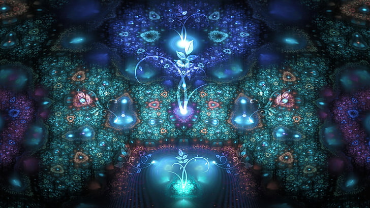 fractal art, special effects, symmetry, psychedelic art, artwork, space, art, kaleidoscope, HD wallpaper