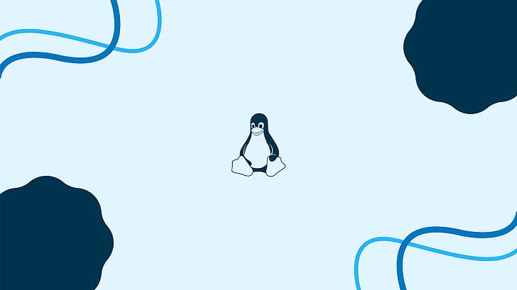 Linux, Unix, Unixporn, Minimalismus, Material minimal, Materialstil, heller Hintergrund, blau, Windows 11, Arch, Arch Linux, Tux, Tux-Pinguin-Maskottchen, GNU, Pinguin, HD-Hintergrundbild