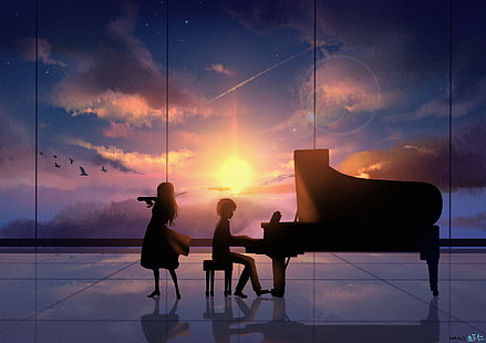  Anime, Your Lie in April, Kaori Miyazono, Kousei Arima, HD wallpaper HD wallpaper