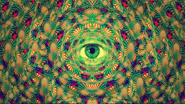 trippy, eye, trippy eye, pattern, psychedelic art, symmetry, fractal art, design, kaleidoscope, circle, HD wallpaper