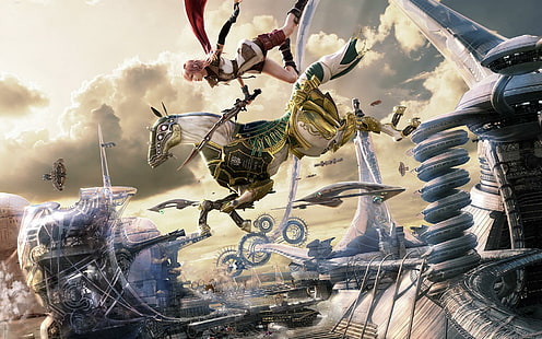 Final Fantasy XIII, final fantasy lightning and odin wallpaper, fantasy, final, xiii, games, HD wallpaper HD wallpaper
