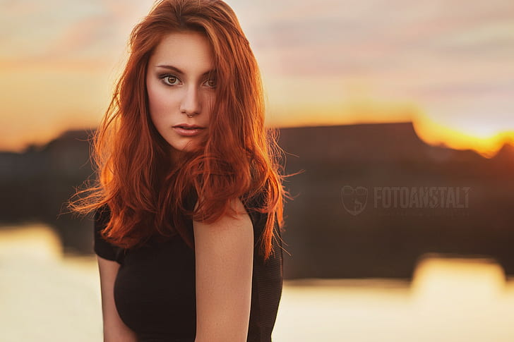 redhead, face, Victoria Ryzhevolosaya, portrait, model, women, nose rings, HD wallpaper