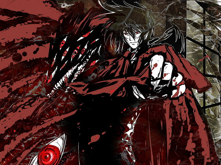 Anime Cool Hellsing Anime Hellsing HD Art, Крутой, красный, аниме, Hellsing, HD обои