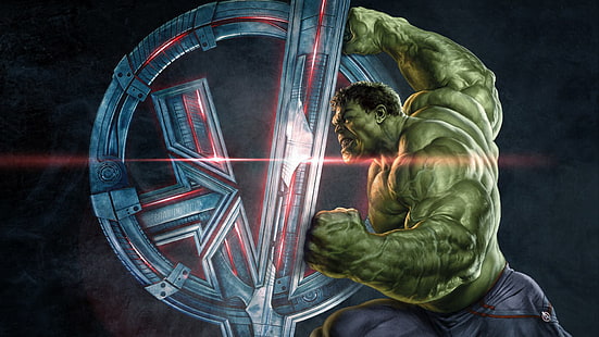 Rächer The Hulk, The Avengers, Rächer: Age of Ultron, Superheld, Symbole, Hulk, Filme, Konzeptkunst, HD-Hintergrundbild HD wallpaper