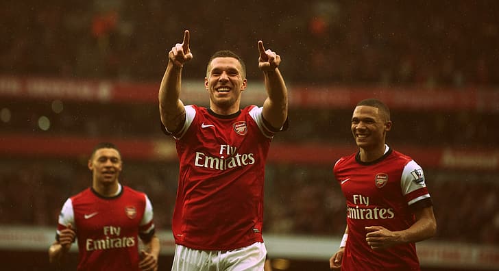football, Arsenal, Lukas Podolski, German Striker, Podolski, HD wallpaper