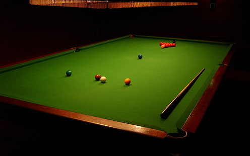 Snooker Table, green top pool table, snooker, background, walls, hi res, pics, HD wallpaper HD wallpaper