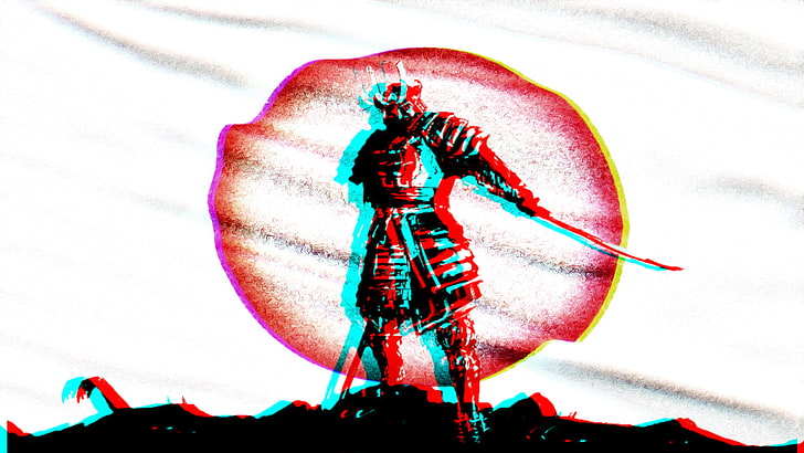 samurai, Japan, Photoshop, warrior, artwork, HD wallpaper