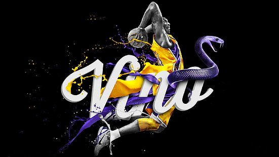 Tapeta Kobe Bryanta, Los Angeles Lakers, NBA, Kobe Bryant, logo, koszykówka, Tapety HD HD wallpaper