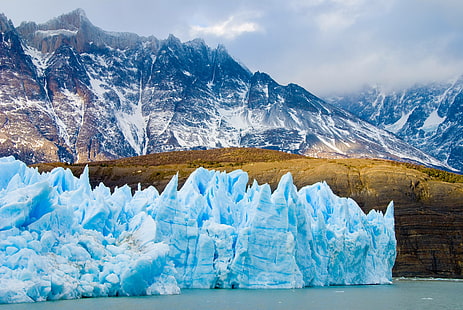 自然、氷、チリ、氷山、氷河、ラフ、パタゴニア、 HDデスクトップの壁紙 HD wallpaper