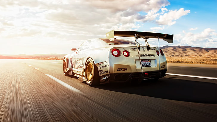 gray coupe, car, tuning, Nissan Skyline GT-R R35, HD wallpaper
