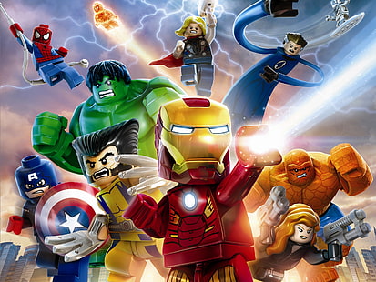 Lego Marvel Super Heroes, фото Marvel Lego, Лего, Марвел, Супер, Герои, HD обои HD wallpaper