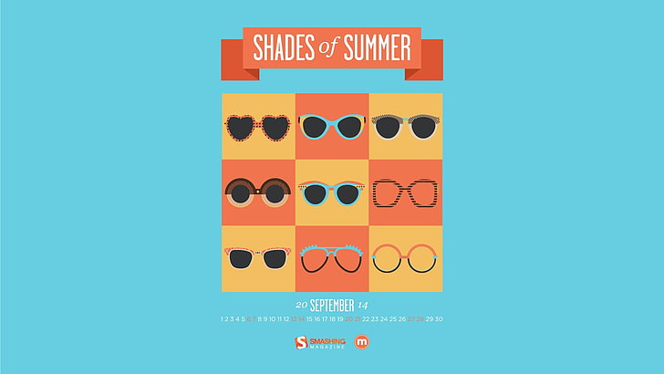 Shades Of Summer-September 2014 Calendar Wallpaper, Shades of Summer poster, HD wallpaper