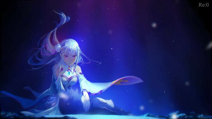 아니메 걸스, Emilia (Re : Zero), Re : Zero Kara Hajimeru Isekai Seikatsu, HD 배경 화면