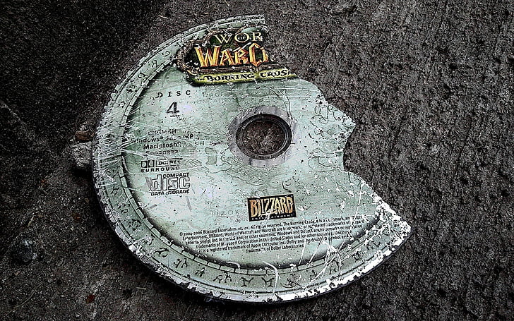 broken, compact, disc, warcraft, world, HD wallpaper