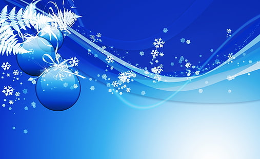 ブルークリスマス、雪の結晶の壁紙、休日、クリスマス、青、 HDデスクトップの壁紙 HD wallpaper