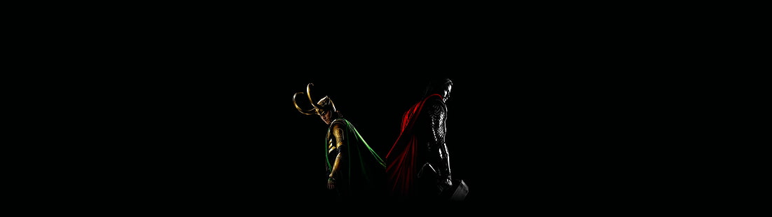 Thor: Ragnarok, Loki, double affichage, affichage multiple, Thor, Fond d'écran HD HD wallpaper