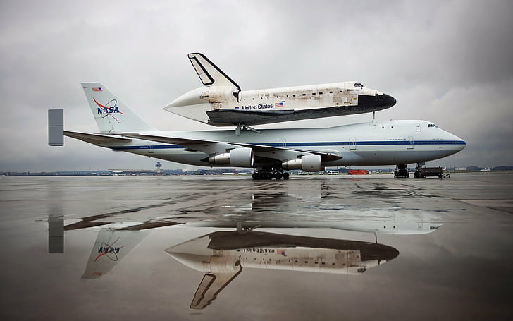 747、航空機、旅客機、飛行機、ボーイング、ボーイング747、NASA、飛行機、シャトル、スペース、輸送、 HDデスクトップの壁紙