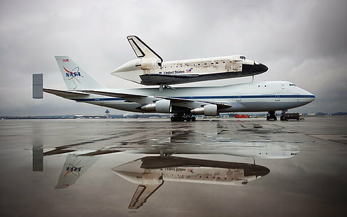 747, flygplan, trafikflygplan, flygplan, boeing, boeing 747, nasa, plan, shuttle, utrymme, transport, HD tapet HD wallpaper