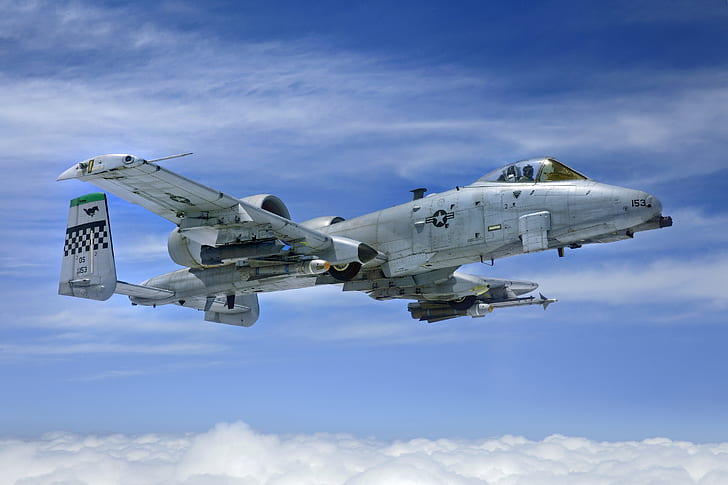 Myśliwce odrzutowe, Fairchild Republic A-10 Thunderbolt II, samolot, myśliwiec odrzutowy, Warplane, Tapety HD